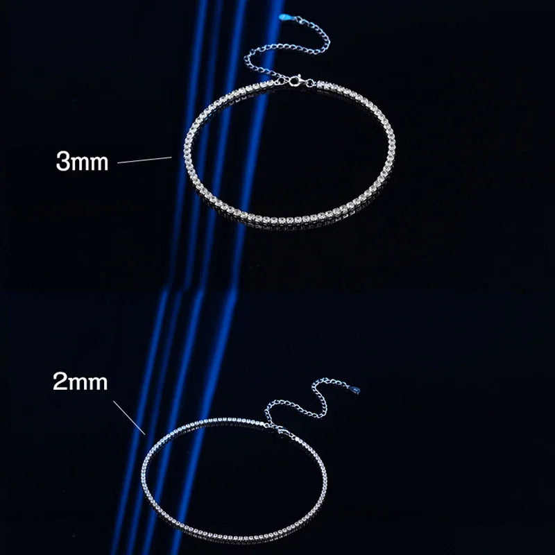 Sparkling Tennis Necklace for Women
Brilliant Zirconia Diamond Choker | 2mm & 3mm Rhinestone Design | Elegant Bridal & Wedding Jewelry with Adjustable Chain.