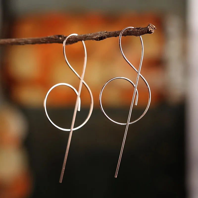 “Elegant Treble Clef Earrings – Perfect for Musicians & Music Lovers” Temperament Jewelry 1Pair.