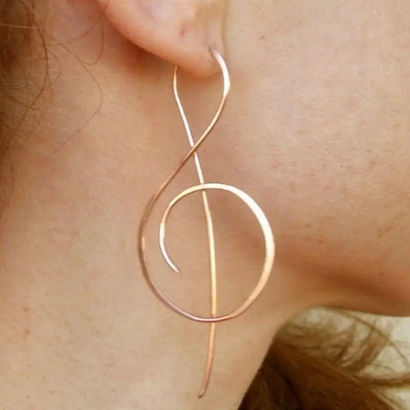 “Elegant Treble Clef Earrings – Perfect for Musicians & Music Lovers” Temperament Jewelry 1Pair.