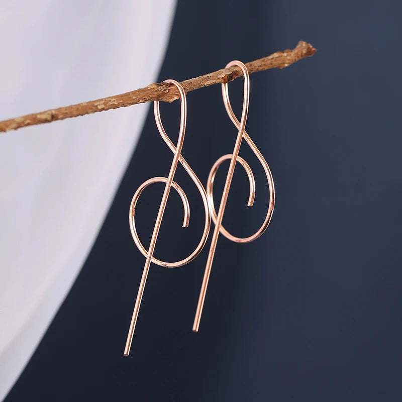 “Elegant Treble Clef Earrings – Perfect for Musicians & Music Lovers” Temperament Jewelry 1Pair.