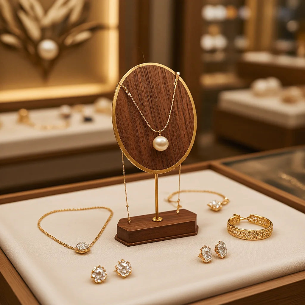 Bring timeless elegance to your space with this Minimalist T-Bar Jewelry Stand, crafted from rich walnut wood and sleek metal. Designed for both style and function, it keeps your favorite earrings, necklaces, and accessories.